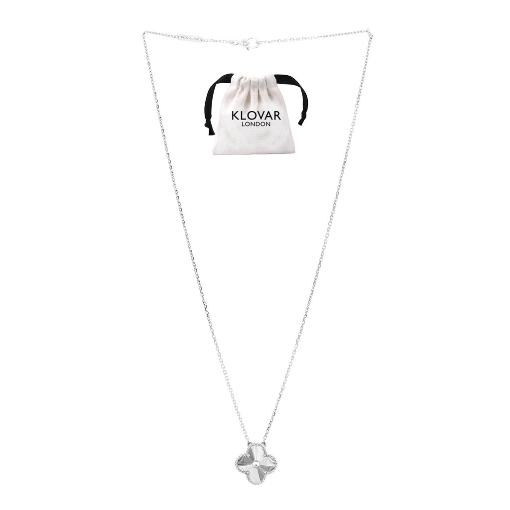 KLOVAR LONDON Silver Clover Necklace 925 Silver Van Cleef