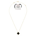 KLOVAR LONDON Van Cleef Black Clover Necklace 925 Silver 18k Gold Plated