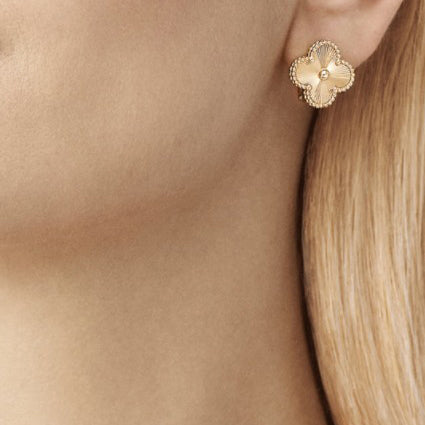 KLOVAR LONDON Van Cleef Gold Clover Earrings 925 Silver 18k Gold Plated