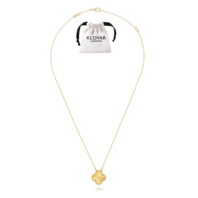 KLOVAR LONDON Van Cleef Gold Clover Necklace 925 Silver 18k Gold Plated