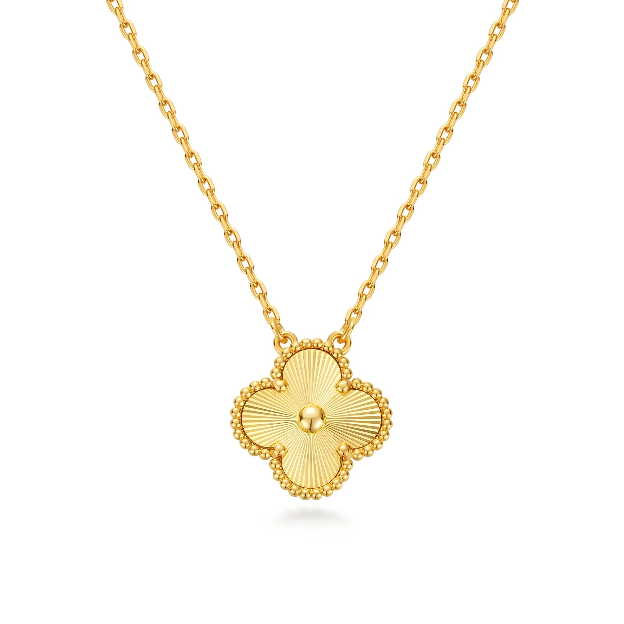 KLOVAR LONDON Van Cleef Gold Clover Necklace 925 Silver 18k Gold Plated