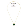 KLOVAR LONDON Van Cleef Green Clover Necklace 925 Silver 18k Gold Plated