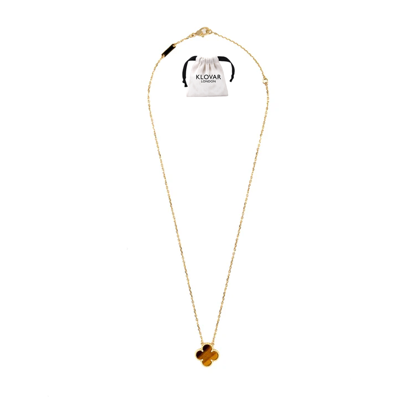 KLOVAR LONDON Van Cleef Tiger Eye Necklace - Gold
