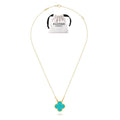 KLOVAR LONDON  Van Cleef Turquoise Clover Necklace 925 Silver 18k Gold Plated