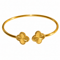 KLOVAR LONDON Gold Clover Bangle 925 Silver 18k Gold Plated