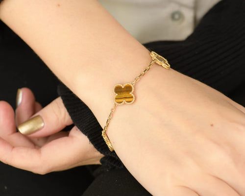 KLOVAR LONDON Alhambra Gold Clover Bracelet 925 Silver 18k Gold Plated