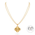 KLOVAR LONDON Gold Clover Long 1 Motif Necklace 925 Silver 18k Gold Plated