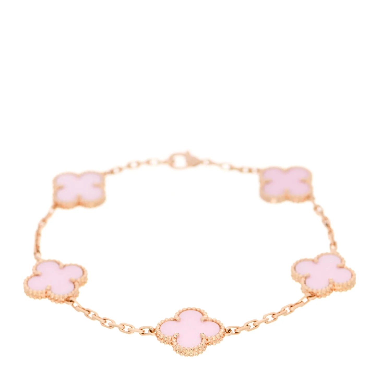 KLOVAR LONDON Pink Clover Bracelet 925 Silver 18k Gold Plated