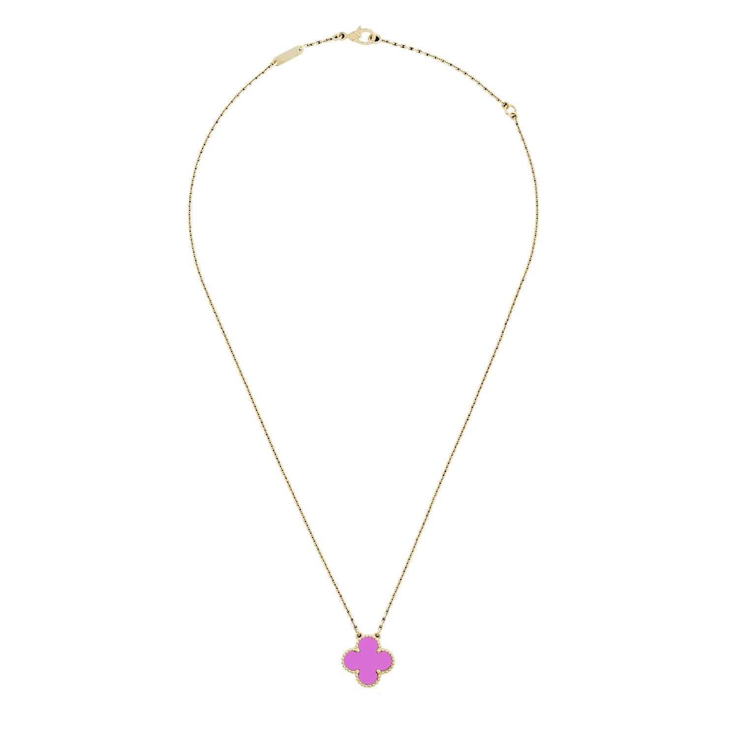 KLOVAR LONDON Purple Clover Necklace 925 Silver 18k Gold Plated