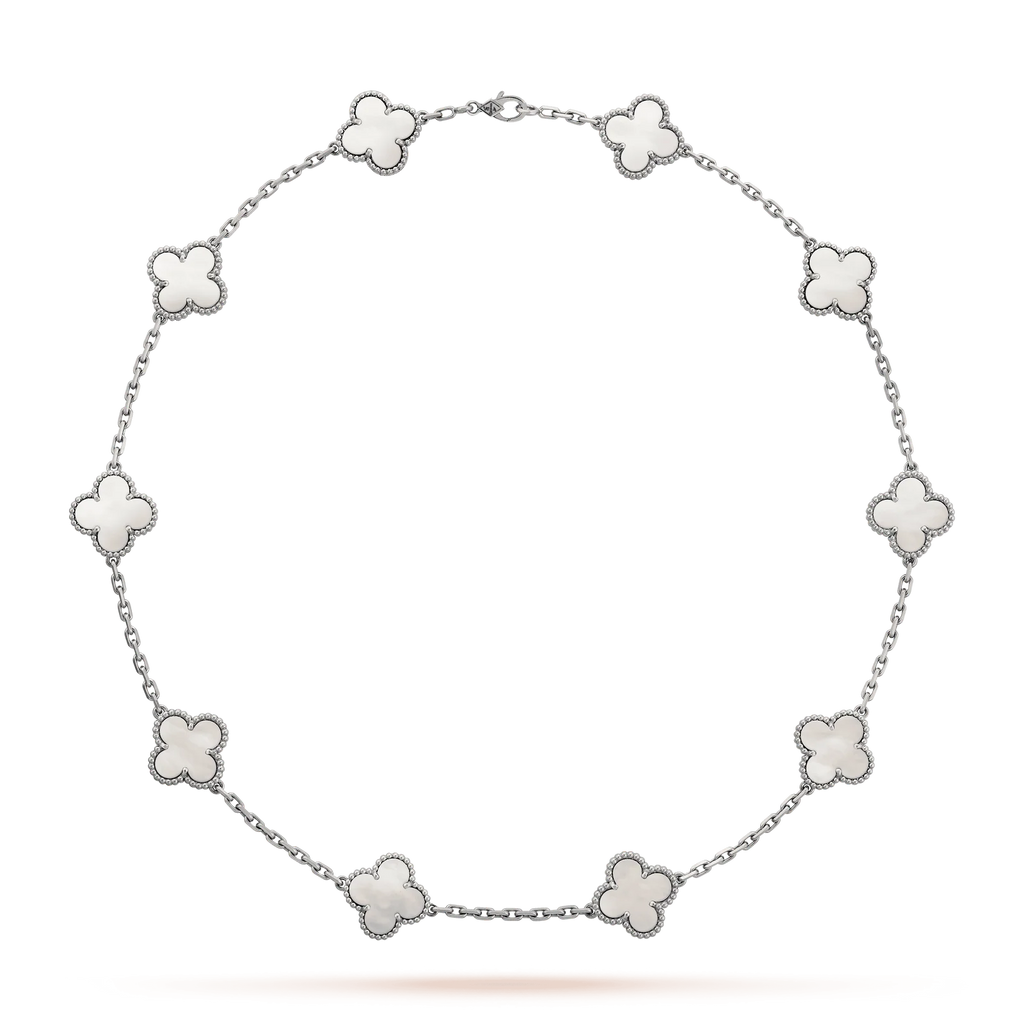 KLOVAR LONDON Silver Clover 10 Motif Necklace 925 Silver