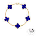 KLOVAR LONDON Blue Clover Bracelet 925 Silver 18k Gold Plated