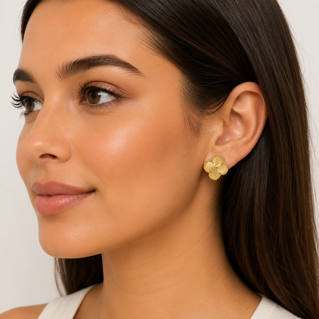 Van Cleef Earrings Gold - KLOVAR LONDON - 18K Gold Plated Lucky Clover