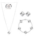 KLOVAR LONDON Silver Clover Necklace Earrings Bracelets Set 925 Silver