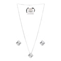 KLOVAR LONDON Silver Clover Necklace Earrings Set 925 Silver